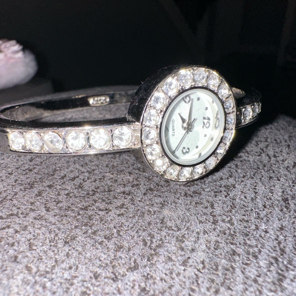 Diamond stainless steel bracelet watch